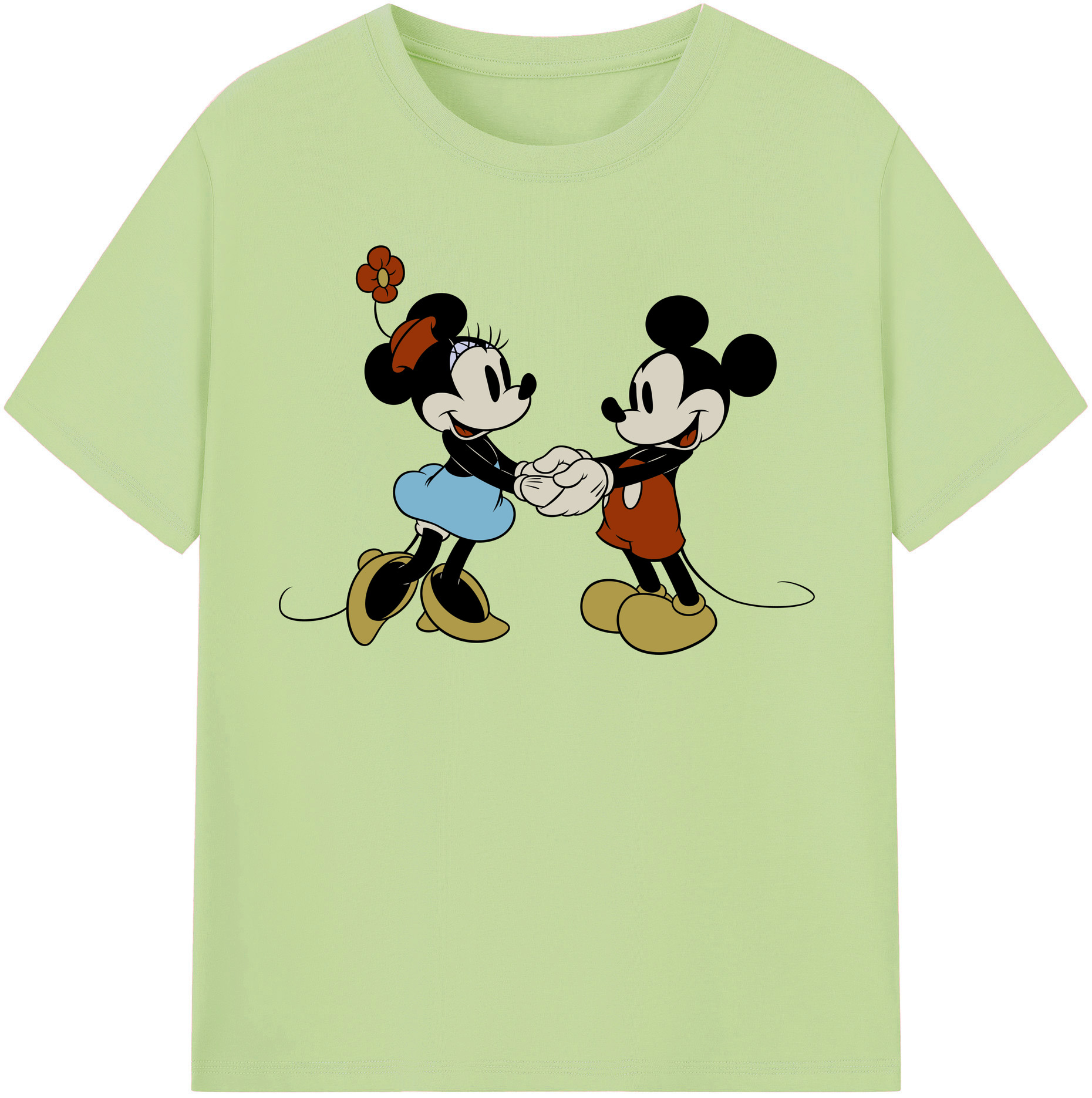 （画像用） ミッキーマウス Mickey Mouse 綿100％半袖Tシャツ（フロントプリント）